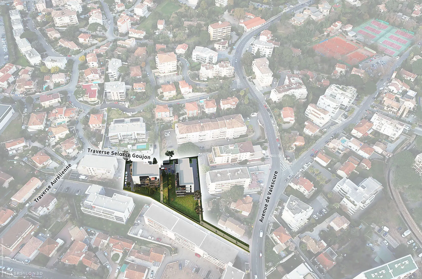 Carré et Jardin Aurélien – insertion dans le site