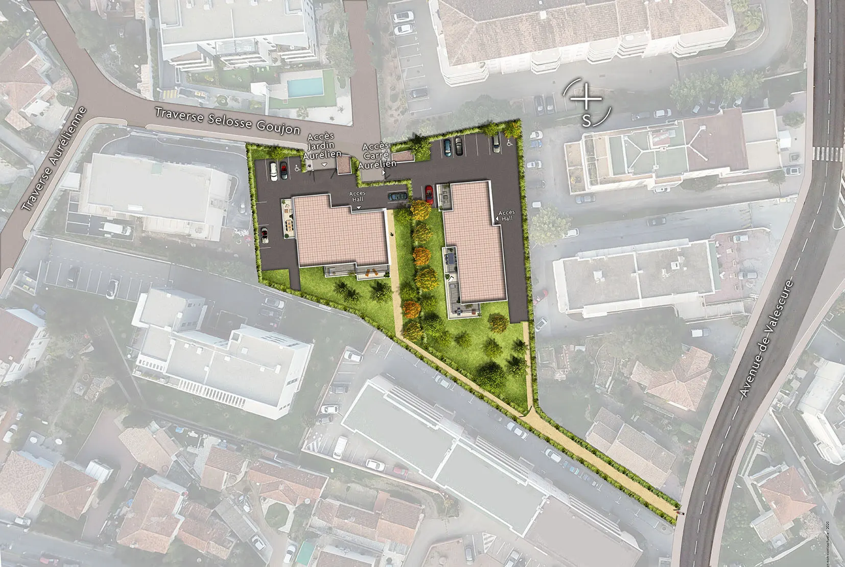 Carré et Jardin Aurélien – plan de masse